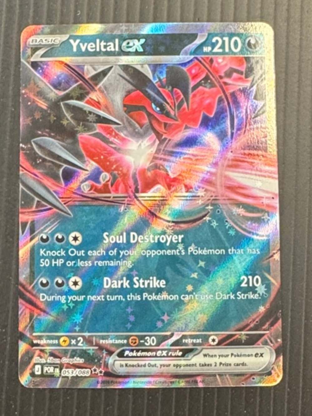Nintendo Yveltal EX Holographic Authentic Pokemon card